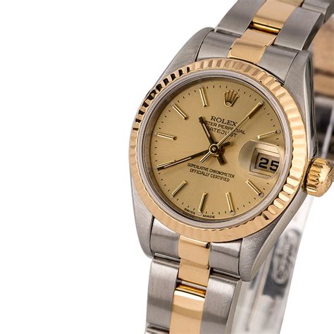 rolex oyster two tone womens